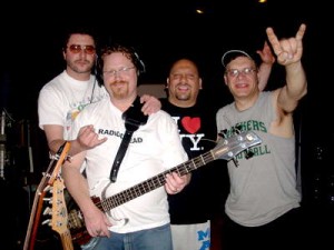 Bradley Fish's Electrifried Band: Jeff Muendel, Philly, Bradley Fish, Rokker - at Smart Studios in Madison, Spring 2008